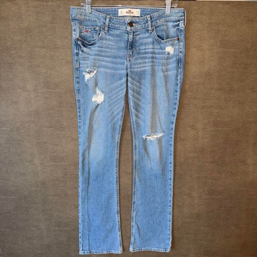 Y2K Hollister Co. low rise blue distressed jeans size 9R